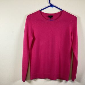 Talbots Sweater Women Petite S 100% Pure Cashmere Pink Long Sleeve Round Neck
